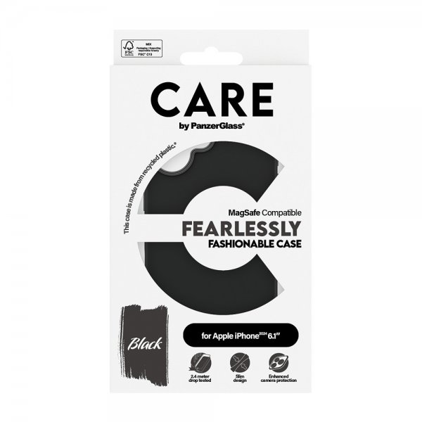 CARE by PanzerGlass iPhone 16 Skal Fashionable MagSafe Svart