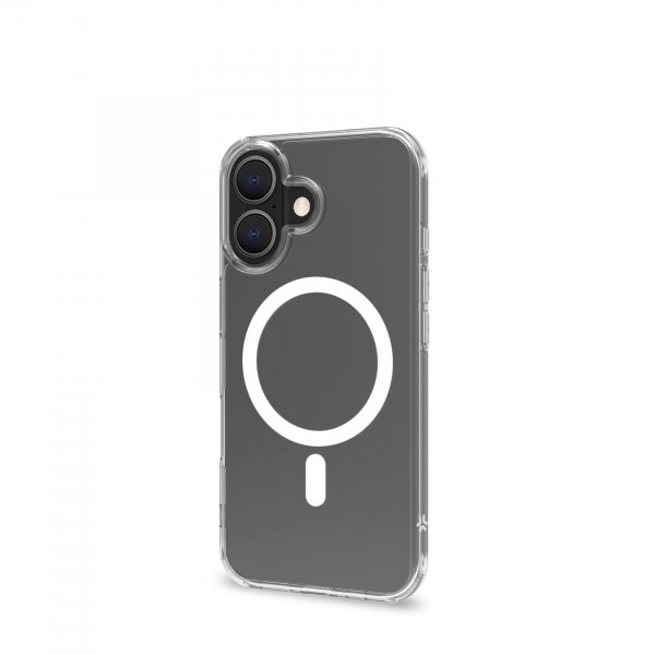 Celly iPhone 16 Skal GELSKINMAG MagSafe Transparent Vit