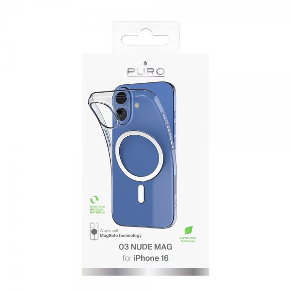 Puro iPhone 16 Skal Nude Mag Transparent