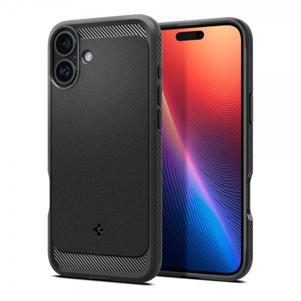 Spigen iPhone 16 Skal Rugged Armor MagFit Matte Black