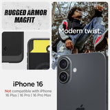 Spigen iPhone 16 Skal Rugged Armor MagFit Matte Black