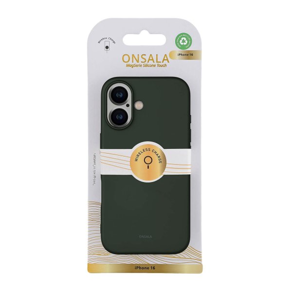 Onsala iPhone 16 Skal Silikonkänsla Olive Green