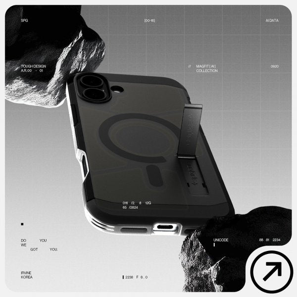 Spigen iPhone 16 Skal Tough Armor MagFit Frost Black