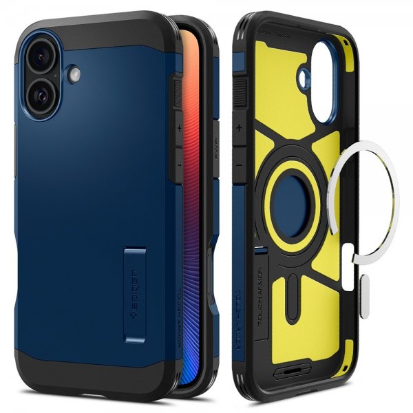 Spigen iPhone 16 Skal Tough Armor MagFit Navy Blue
