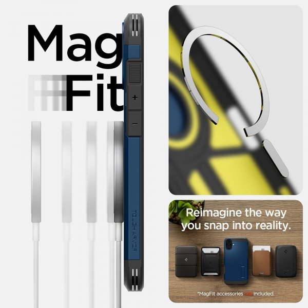 Spigen iPhone 16 Skal Tough Armor MagFit Navy Blue