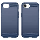 iPhone 16e/17e Skal Borstad Kolfibertextur Blå