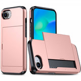 iPhone 16e/17e Skal Card Slide Roseguld