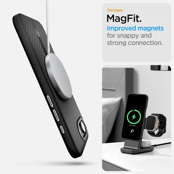 Spigen iPhone 16e/17e Skal Enzo Aramid MagFit Matte Black