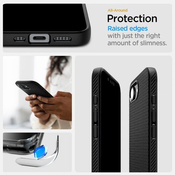 Spigen iPhone 16e/17e Skal Liquid Air MagFit Matte Black