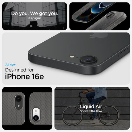 Spigen iPhone 16e/17e Skal Liquid Air Marble Gray
