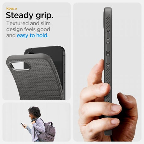 Spigen iPhone 16e/17e Skal Liquid Air Marble Gray