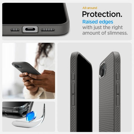 Spigen iPhone 16e/17e Skal Liquid Air Marble Gray