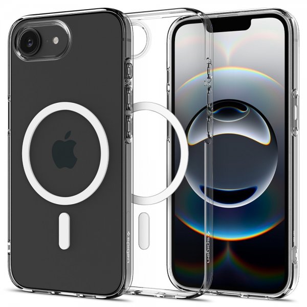 Spigen iPhone 16e/17e Skal Liquid Crystal MagFit Clear White