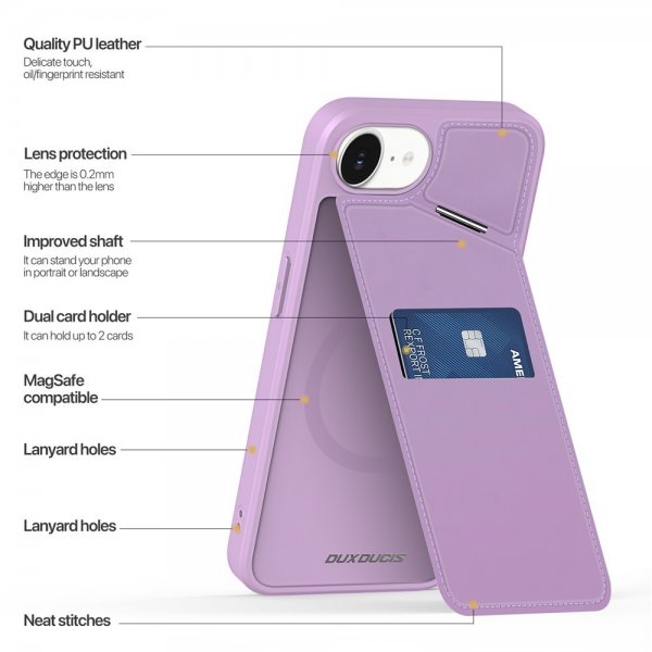 Dux Ducis iPhone 16e/17e Skal Rafi II Series MagSafe Lila