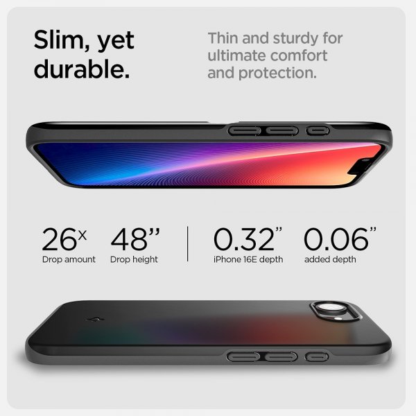 Spigen iPhone 16e/17e Skal Thin Fit MagFit Svart
