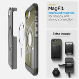 Spigen iPhone 16e/17e Skal Tough Armor MagFit Frost Black