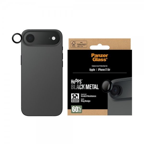 PanzerGlass iPhone Air Kameraskydd Hoops Svart