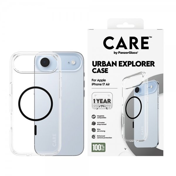 CARE by PanzerGlass iPhone Air Skal Urban Explorer MagSafe Svart