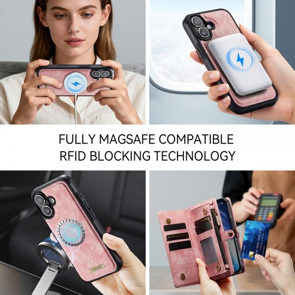 CaseMe iPhone 17 Fodral 008 Series Löstagbart Skal Rosa