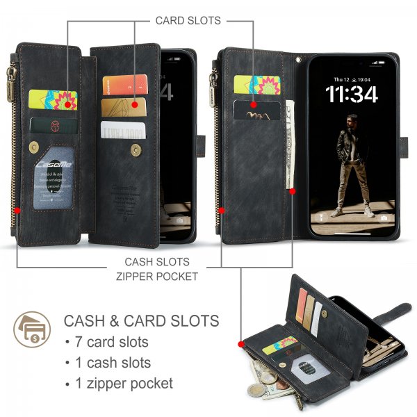 CaseMe iPhone 17 Fodral C30 Series Svart