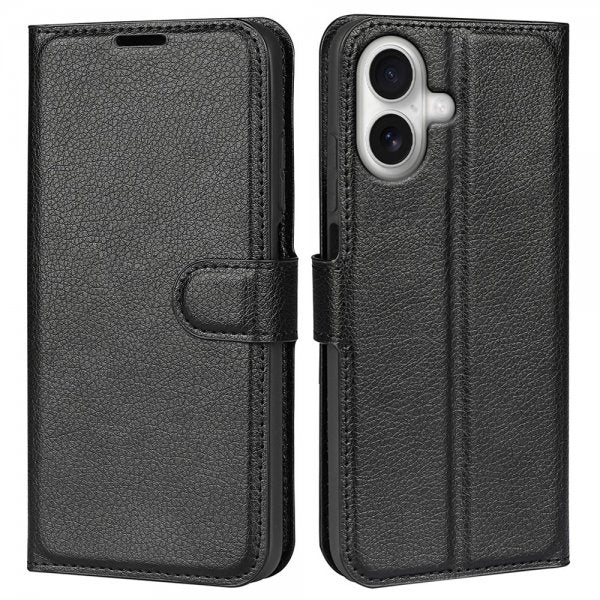iPhone 17 Fodral Litchi Svart
