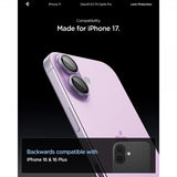 Spigen iPhone 17 Kameraskydd GLAS.tR EZ Fit Optik Pro 2-pack Lila