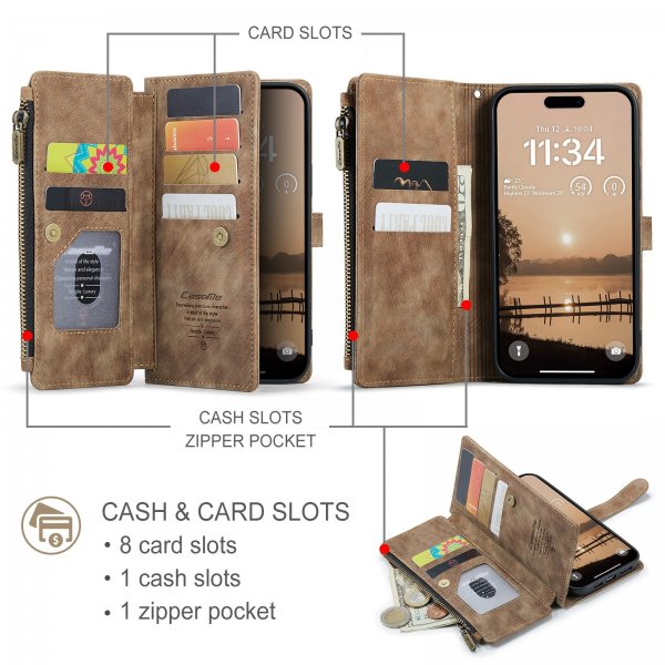 CaseMe iPhone 17 Pro Fodral C30 Series Brun