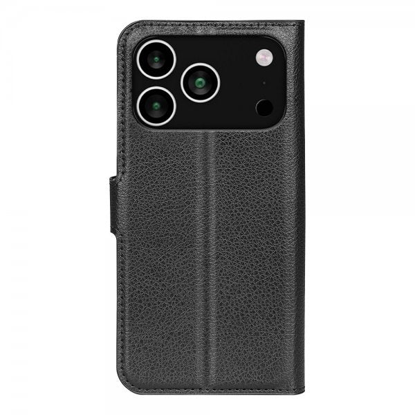 iPhone 17 Pro Fodral Litchi Svart
