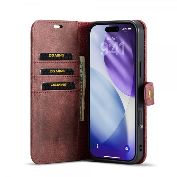 Dg.Ming iPhone 17 Pro Fodral med Löstagbart Skal Röd