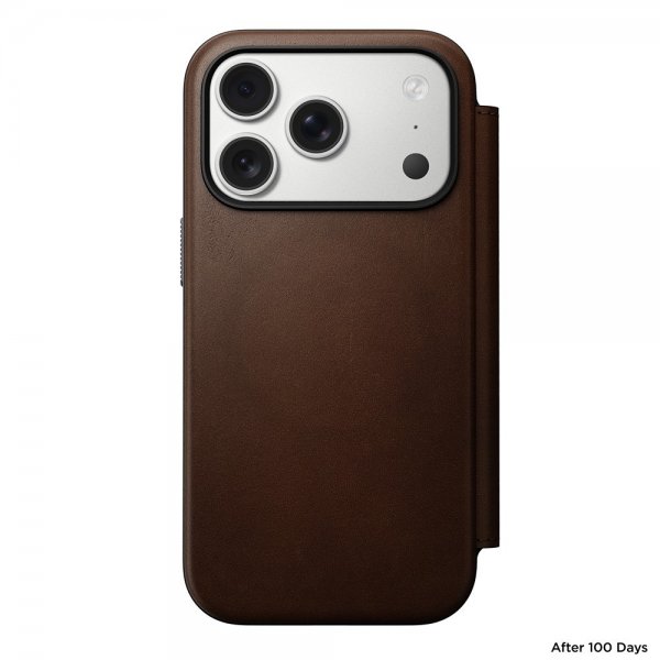 Nomad iPhone 17 Pro Fodral Modern Leather Folio Brun
