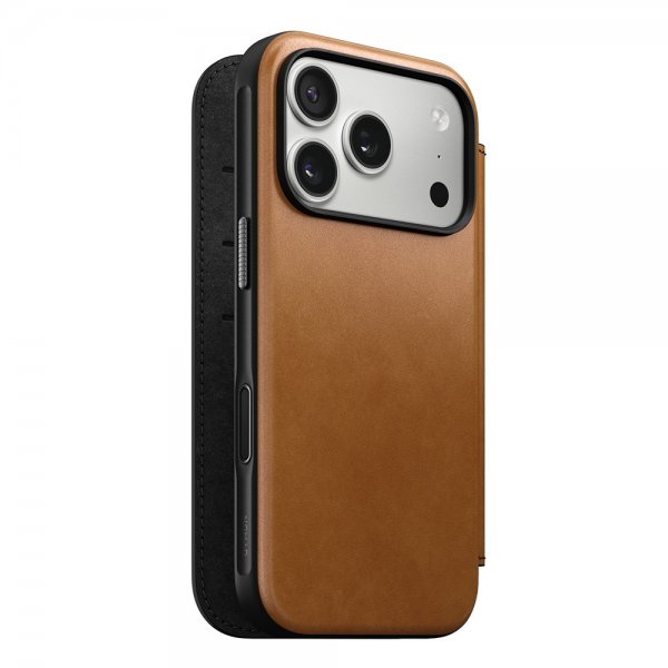 Nomad iPhone 17 Pro Fodral Modern Leather Folio English Tan