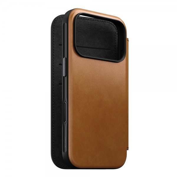 Nomad iPhone 17 Pro Fodral Modern Leather Folio English Tan