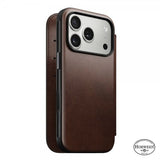 Nomad iPhone 17 Pro Fodral Modern Leather Folio Horween Rustic Brown