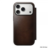 Nomad iPhone 17 Pro Fodral Modern Leather Folio Horween Rustic Brown