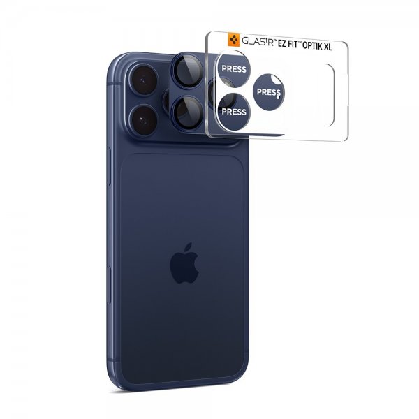 Spigen iPhone 17 Pro Kameraskydd Glas.tR EZ Fit Optik Pro XL Blå