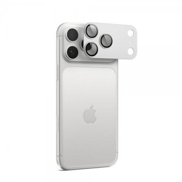 Spigen iPhone 17 Pro Kameraskydd Glas.tR EZ Fit Optik Pro XL Silver