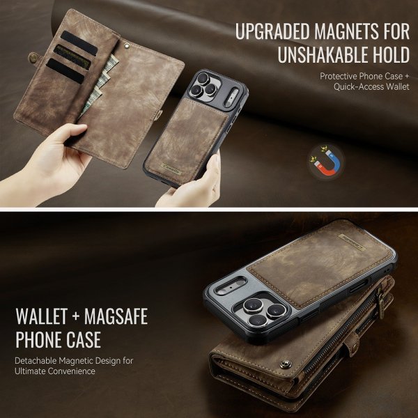 CaseMe iPhone 17 Pro Max Fodral 008 Series Löstagbart Skal Brun