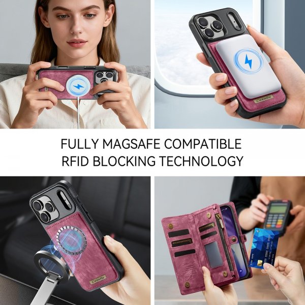 CaseMe iPhone 17 Pro Max Fodral 008 Series Löstagbart Skal Röd