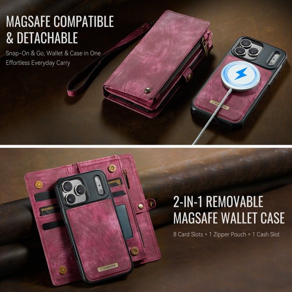 CaseMe iPhone 17 Pro Max Fodral 008 Series Löstagbart Skal Röd