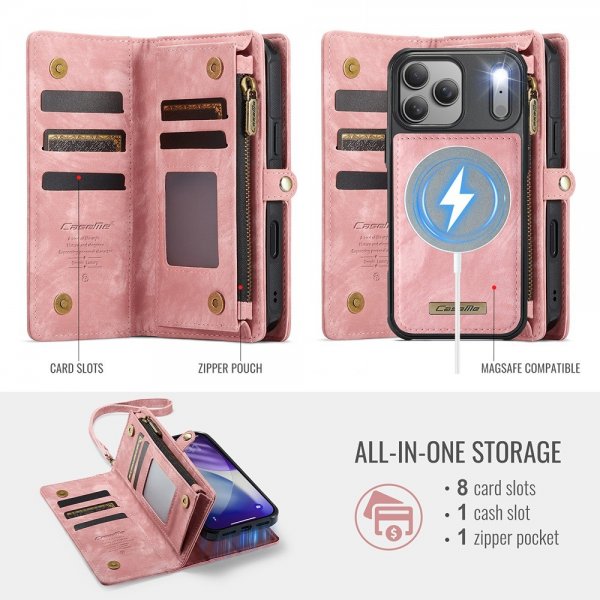 CaseMe iPhone 17 Pro Max Fodral 008 Series Löstagbart Skal Rosa
