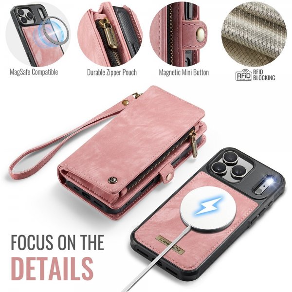 CaseMe iPhone 17 Pro Max Fodral 008 Series Löstagbart Skal Rosa