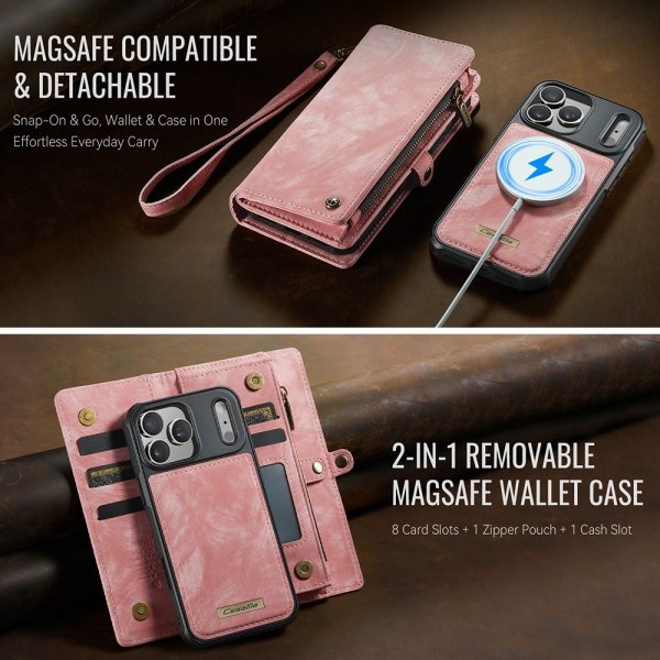 CaseMe iPhone 17 Pro Max Fodral 008 Series Löstagbart Skal Rosa