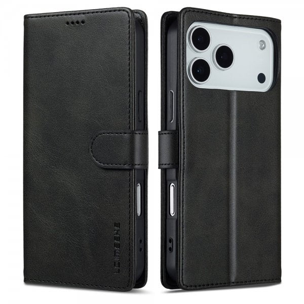 Lc.Imeeke iPhone 17 Pro Max Fodral med Kortfack Stativfunktion Svart
