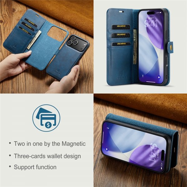 Dg.Ming iPhone 17 Pro Max Fodral med Löstagbart Skal Blå
