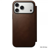 Nomad iPhone 17 Pro Max Fodral Modern Leather Folio Brun