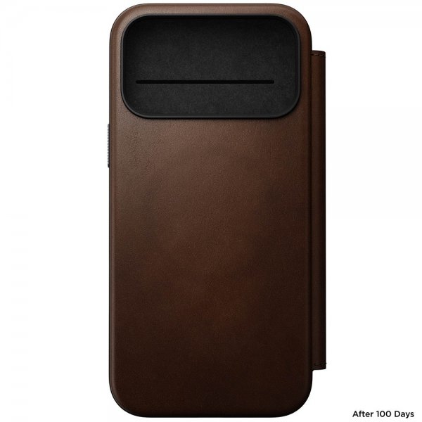 Nomad iPhone 17 Pro Max Fodral Modern Leather Folio Brun