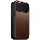 Nomad iPhone 17 Pro Max Fodral Modern Leather Folio Brun