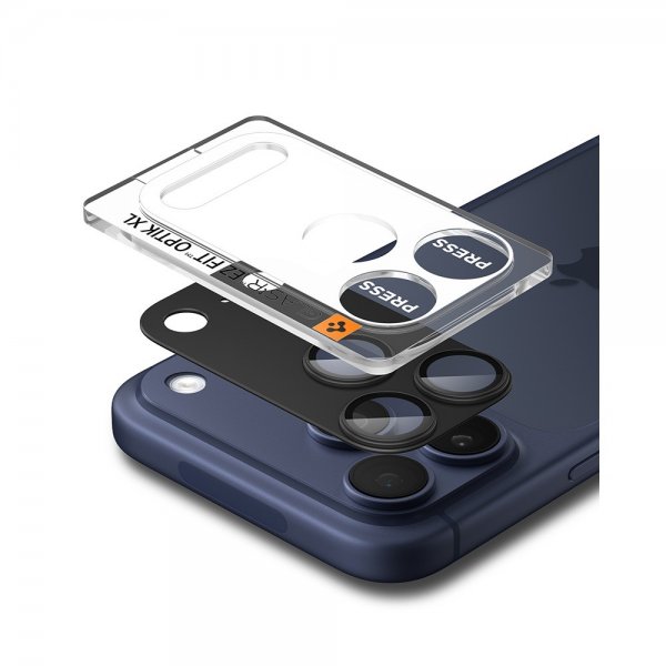 Spigen iPhone 17 Pro Max Kameraskydd Glas.tR EZ Fit Optik Pro XL Svart