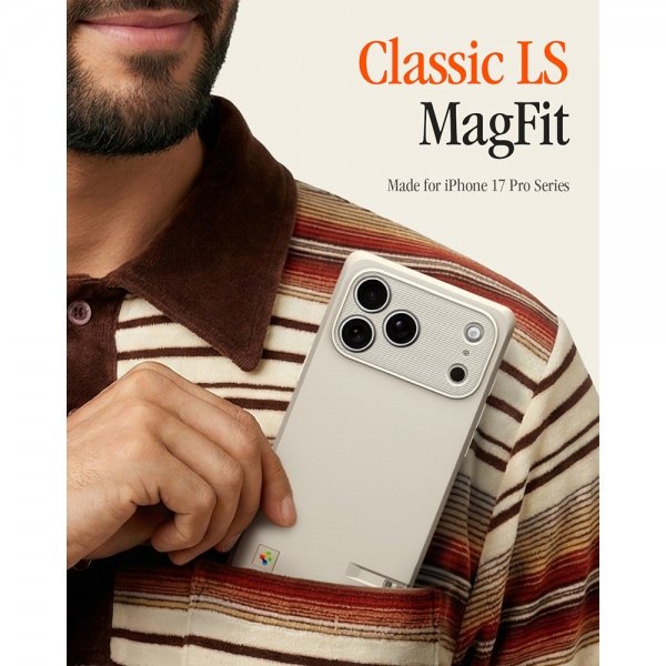 Spigen iPhone 17 Pro Max Skal Classic LS MagFit Stone