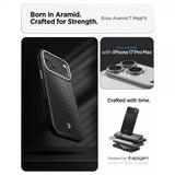 Spigen iPhone 17 Pro Max Skal Enzo Aramid T MagFit Svart Silver
